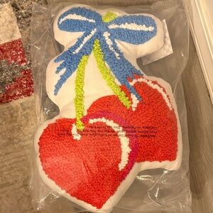 Teen Home Red Cherries Throw Pillow - NWT Crochet Multicolor 14 x 20